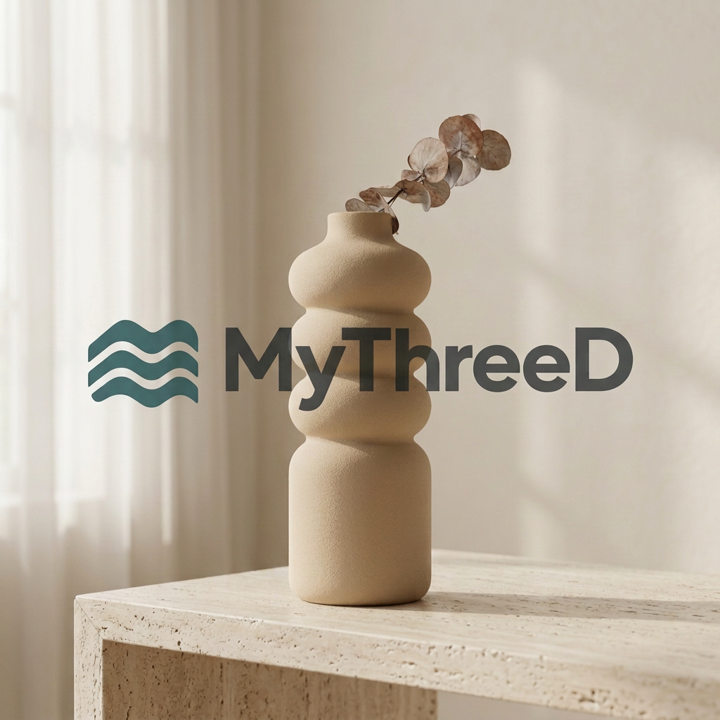 Vaso MyThreeD beige matte con filigrana