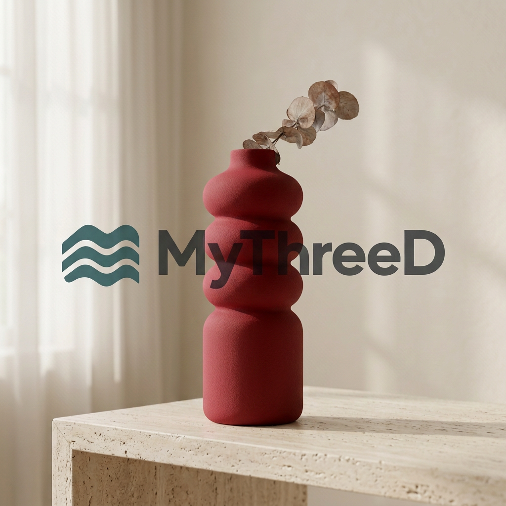 Vaso MyThreeD rosso rubino matte con filigrana