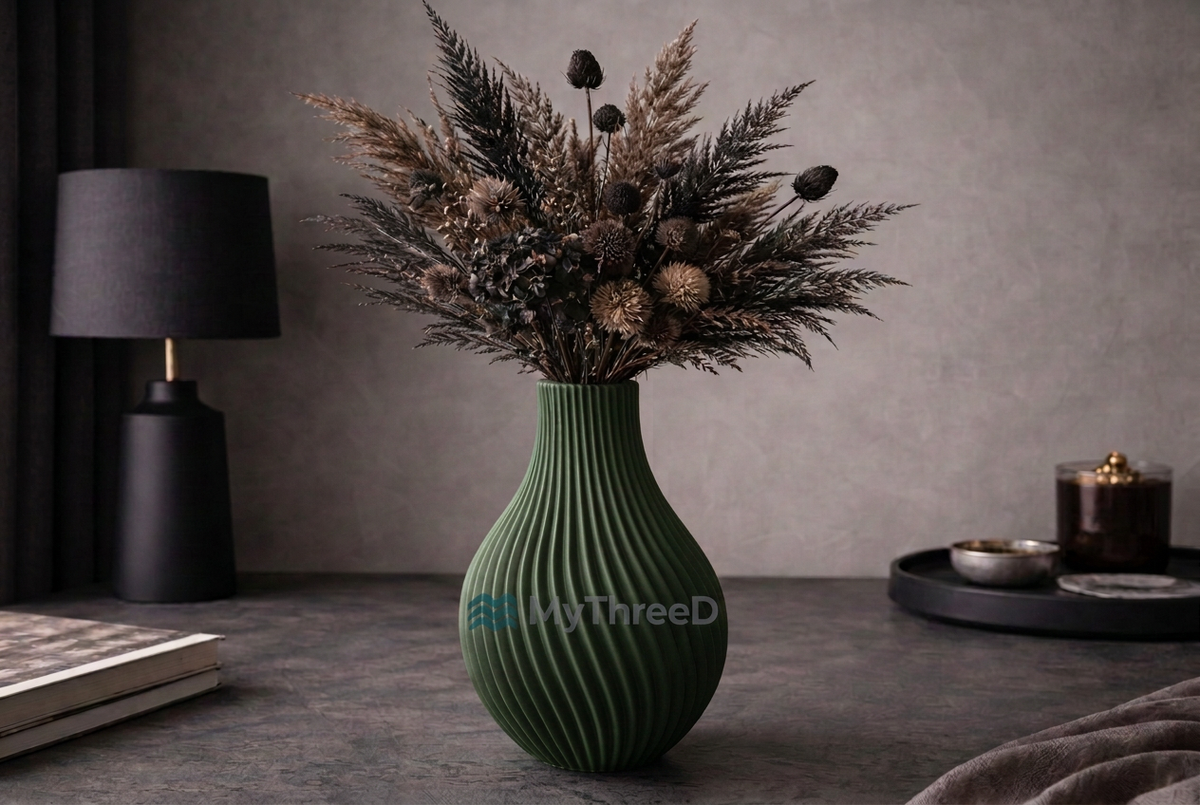 Vaso a spirale verde con filigrana MyThreeD