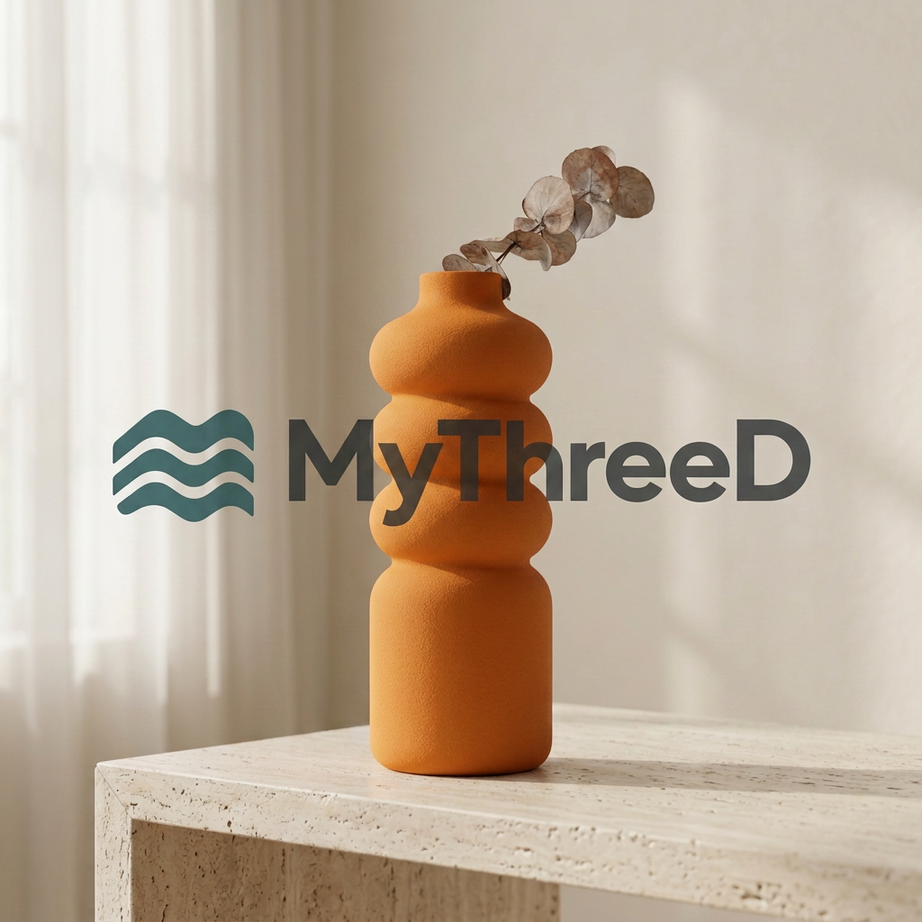 Vaso MyThreeD arancione matte con filigrana