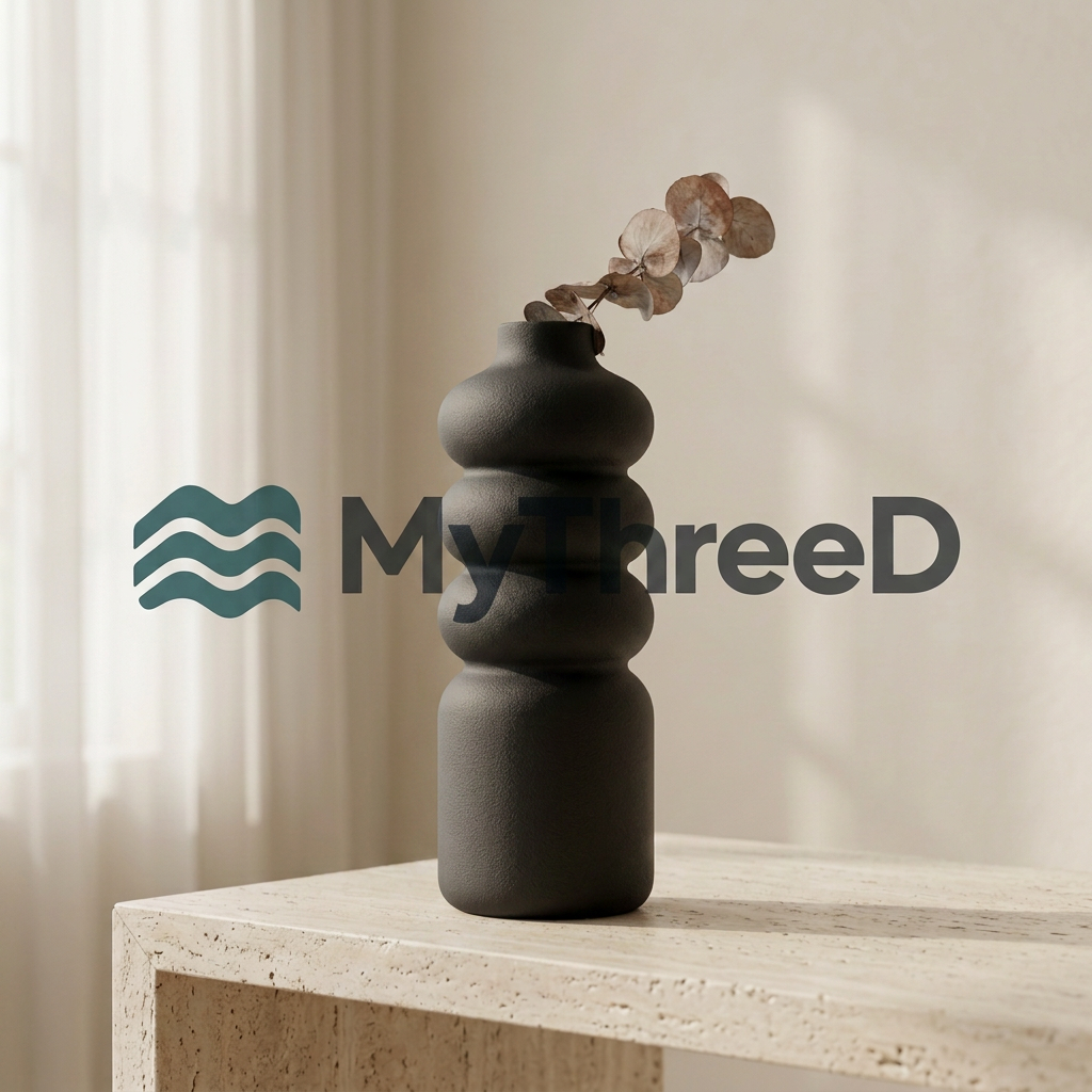 Vaso MyThreeD nero matte con filigrana