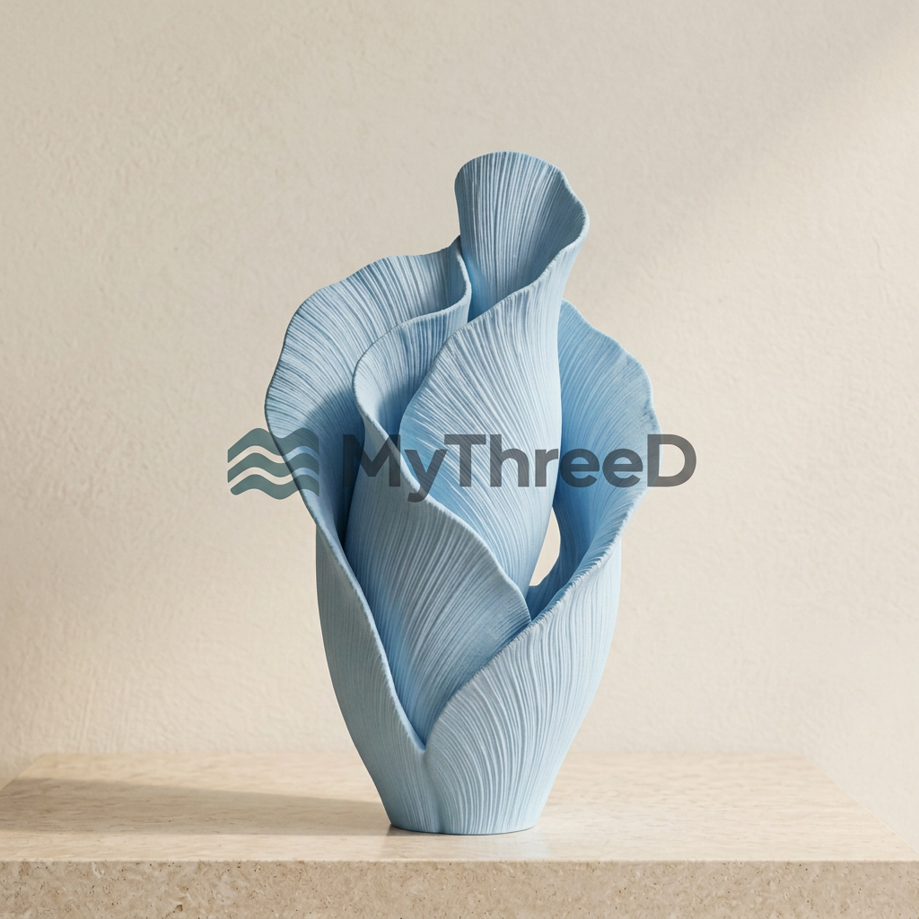 Vaso PETALI celeste opaco con filigrana MyThreeD