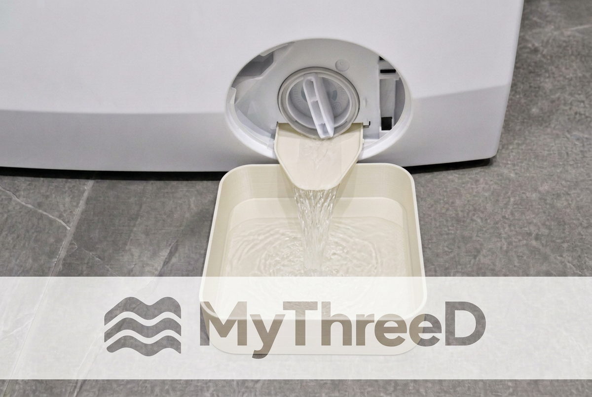Kit scarico lavatrice bianco avorio con logo MyThreeD
