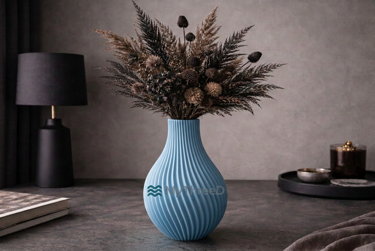 Vaso a spirale celeste con filigrana MyThreeD
