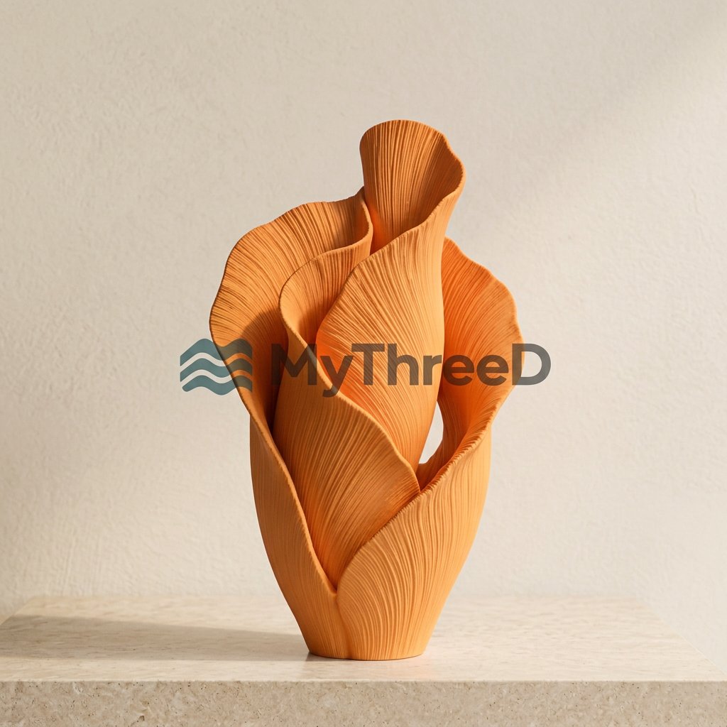 Vaso PETALI arancione opaco con filigrana MyThreeD