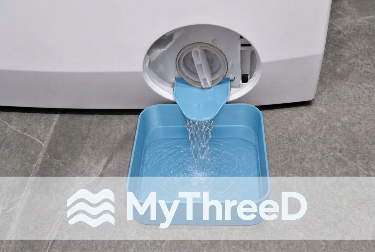 Kit scarico lavatrice celeste con logo MyThreeD