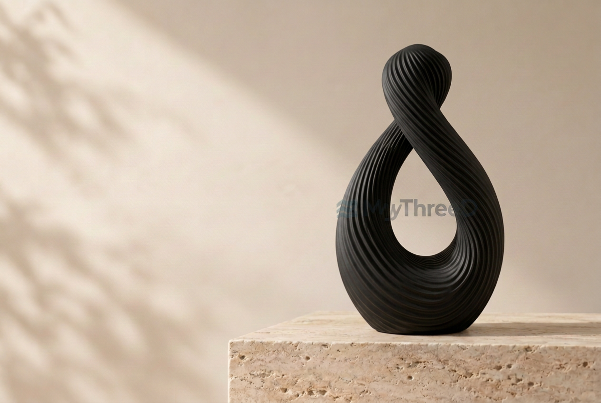 Vaso Loop nero con filigrana MyThreeD
