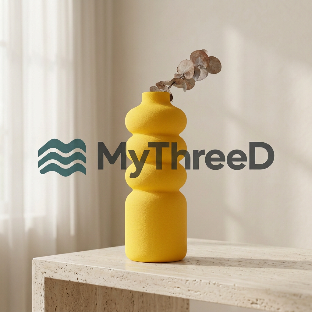 Vaso MyThreeD giallo acceso matte con filigrana