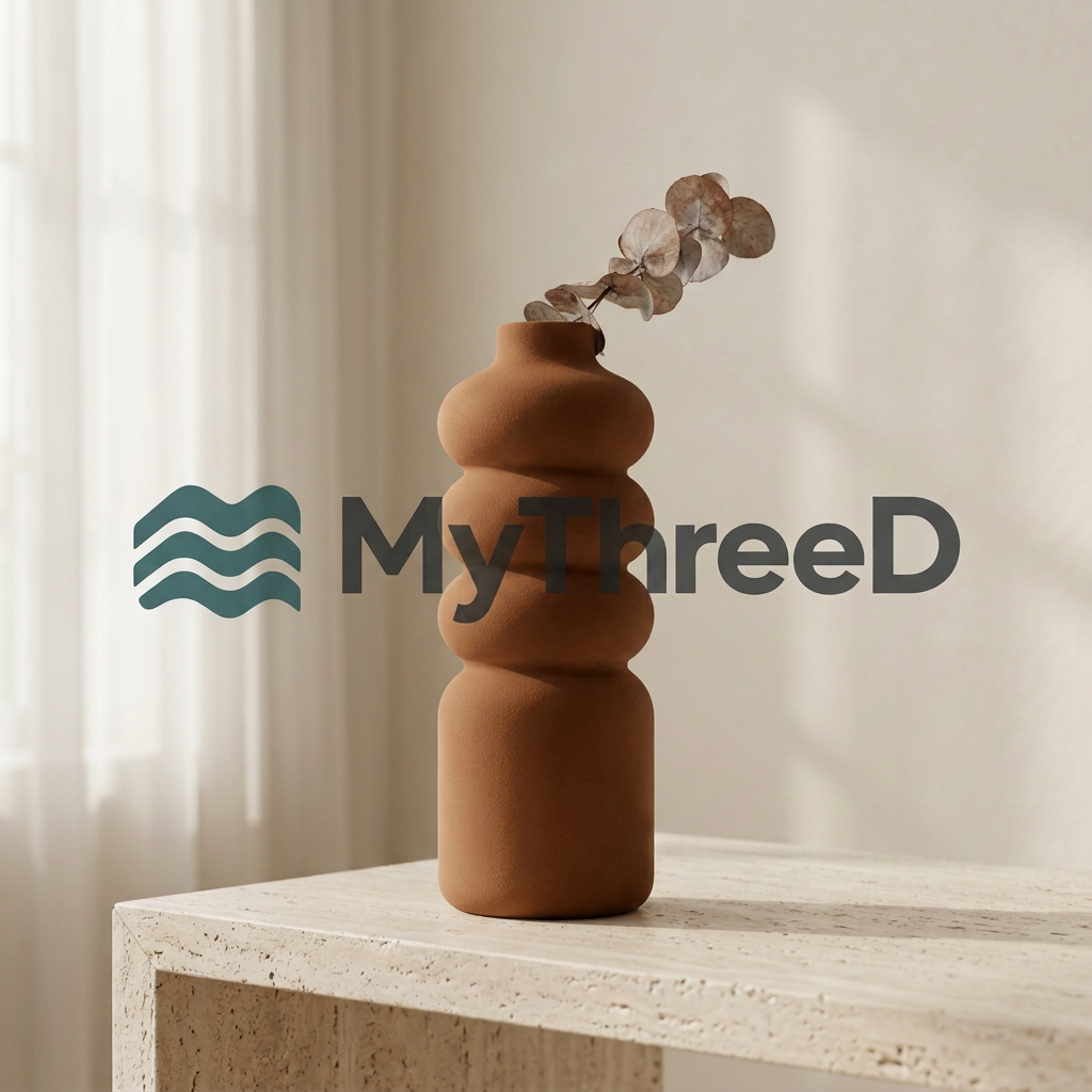 Vaso MyThreeD marrone caldo matte con filigrana