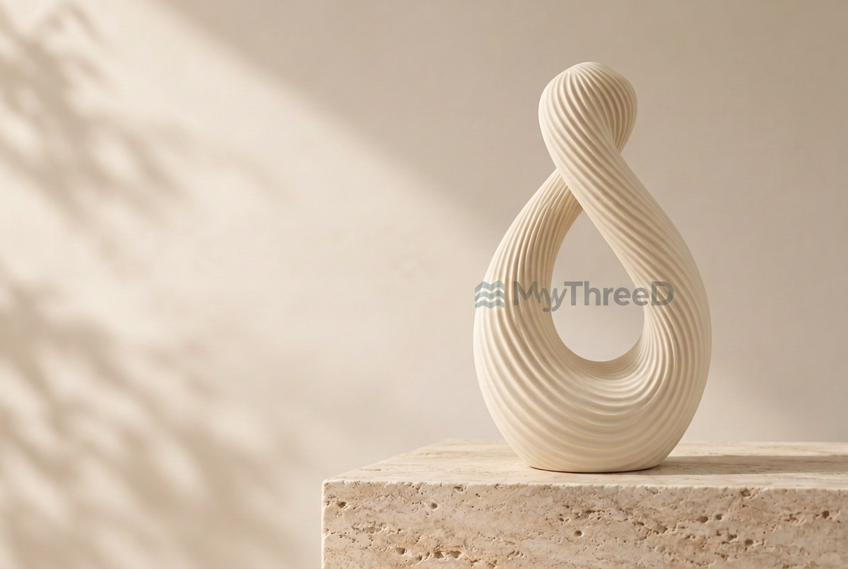 Vaso Loop bianco avorio con filigrana MyThreeD