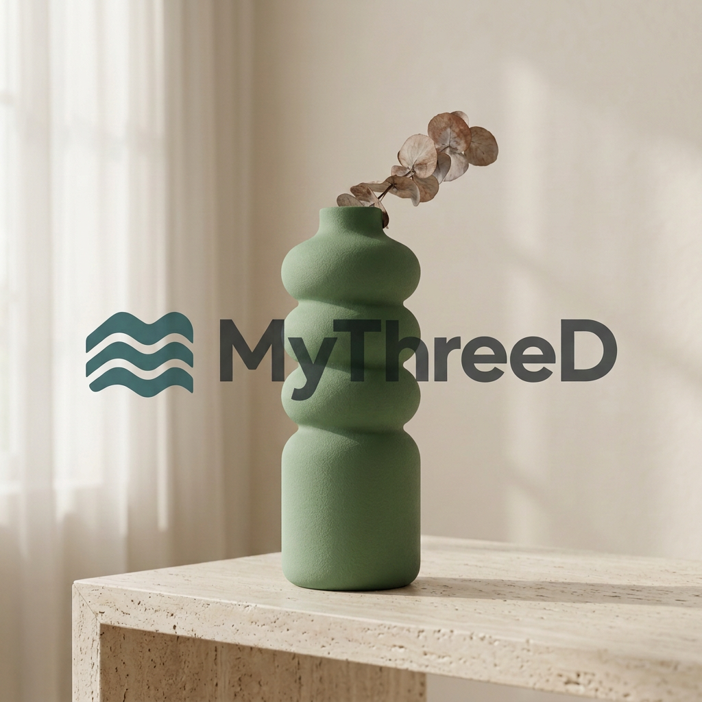 Vaso MyThreeD verde matte con filigrana