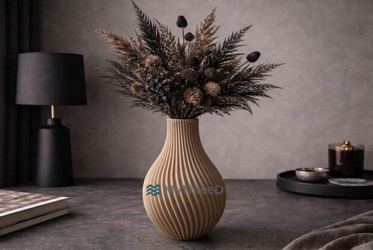 Vaso a spirale beige con filigrana MyThreeD