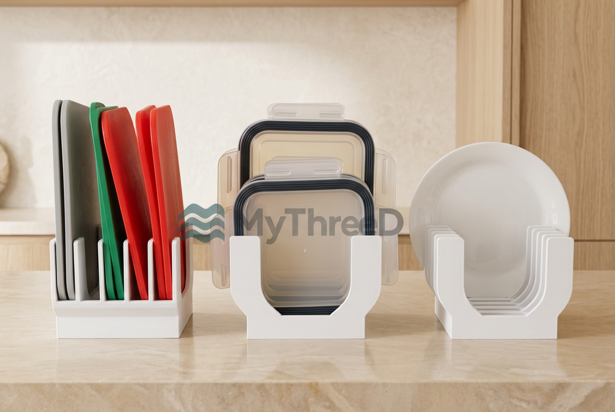 Organizer da cucina con ambientazione elegante e filigrana MyThreeD