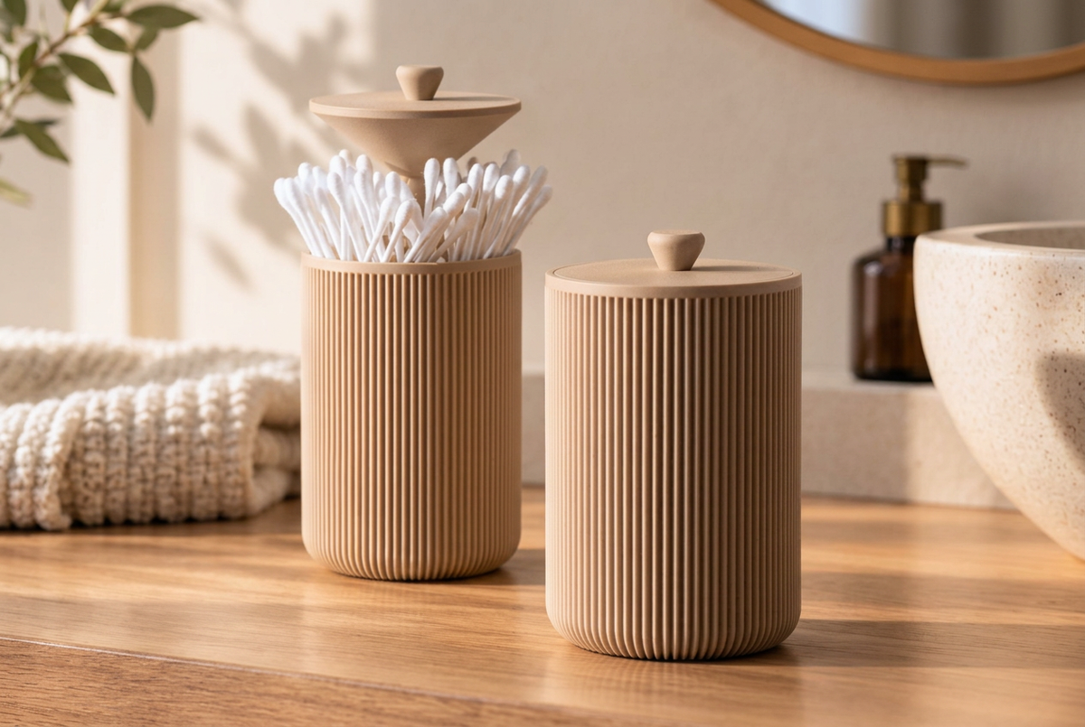 Porta cotton fioc beige
