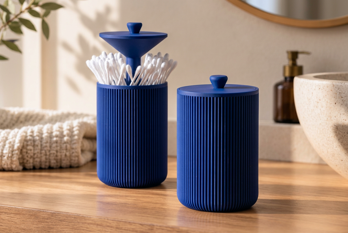 Porta cotton fioc blu