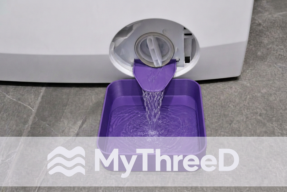 Kit scarico lavatrice viola con logo MyThreeD