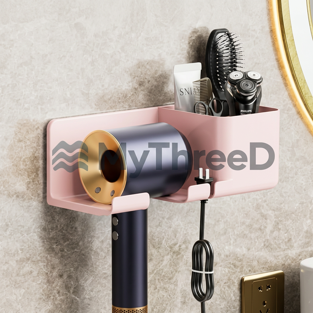 Supporto da parete per Dyson Supersonic rosa, MyThreeD