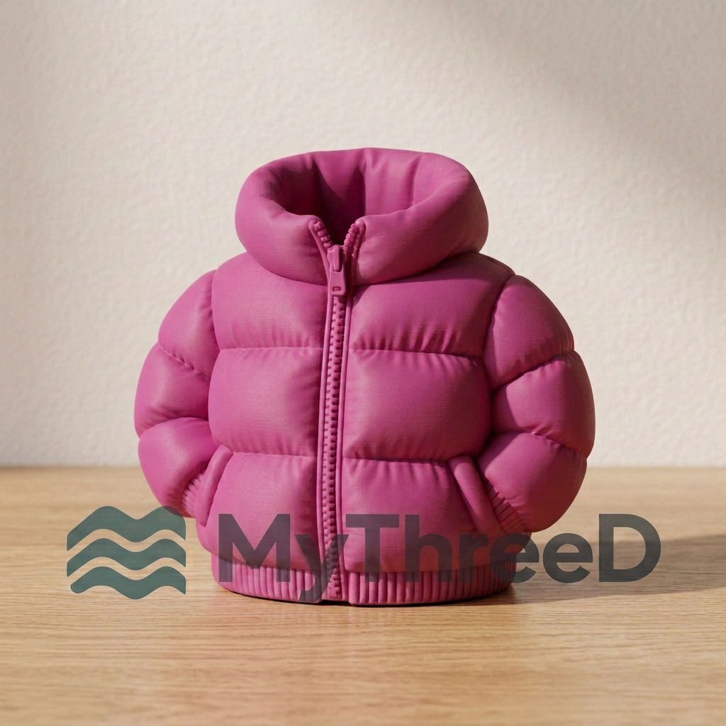 Portapenne piumino magenta con filigrana MyThreeD