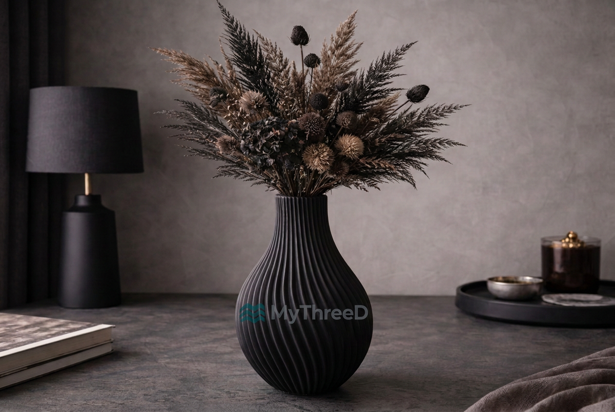 Vaso a spirale nero con filigrana MyThreeD