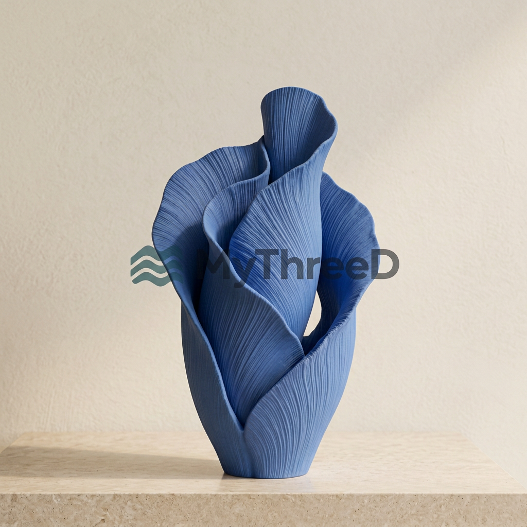 Vaso PETALI blu opaco con filigrana MyThreeD