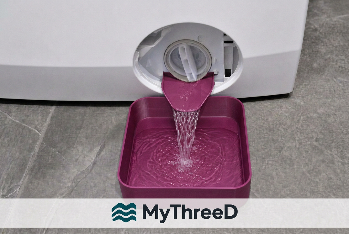 Kit scarico lavatrice magenta con logo MyThreeD