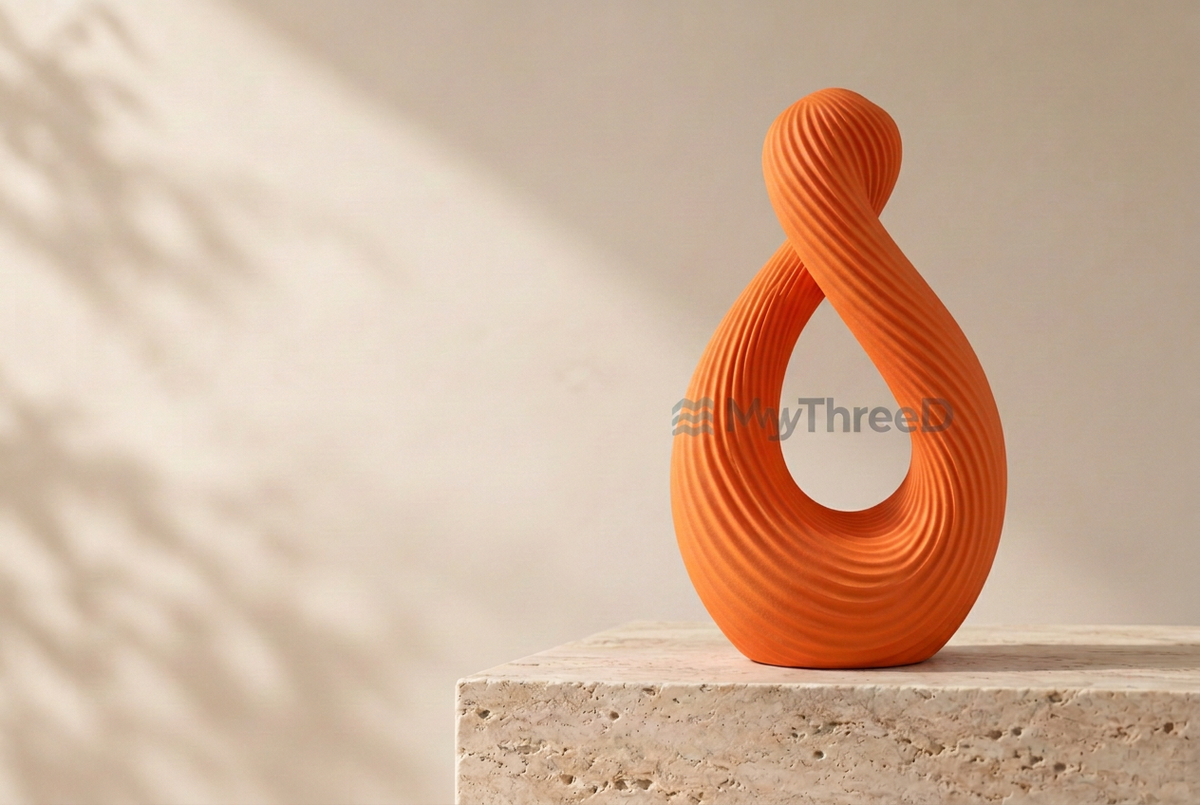 Vaso Loop arancione con filigrana MyThreeD