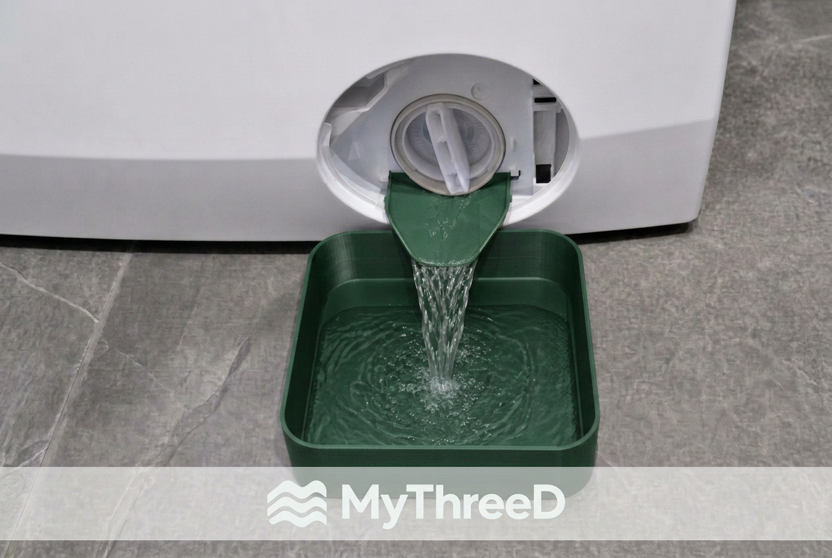 Kit scarico lavatrice verde con logo MyThreeD