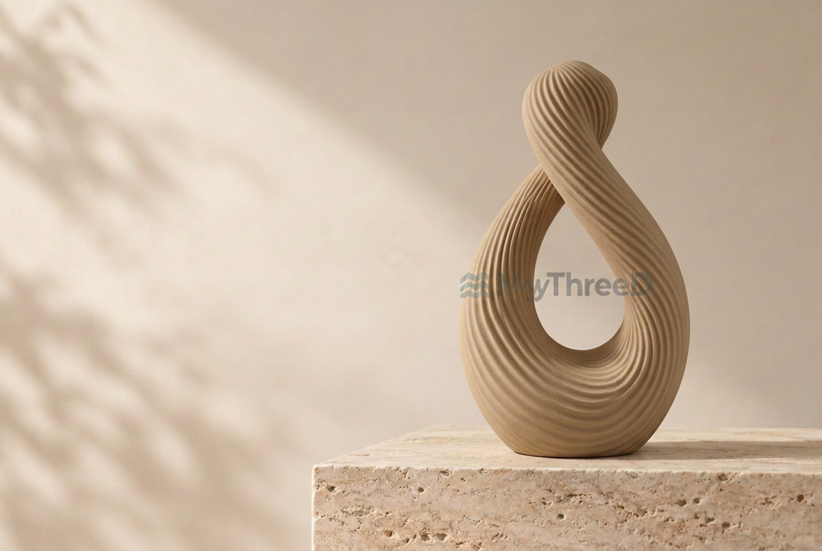 Vaso Loop beige con filigrana MyThreeD