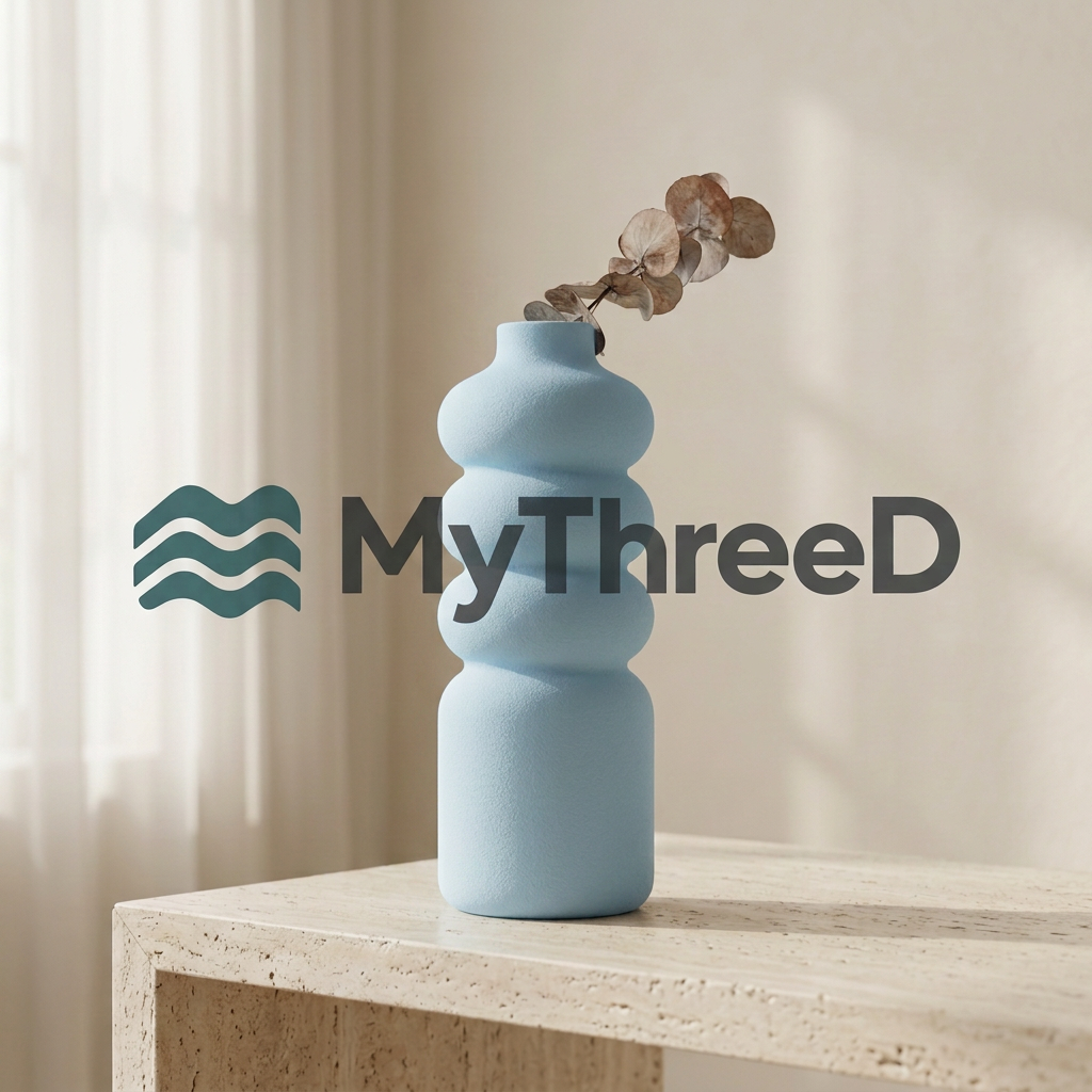 Vaso MyThreeD celeste matte con filigrana
