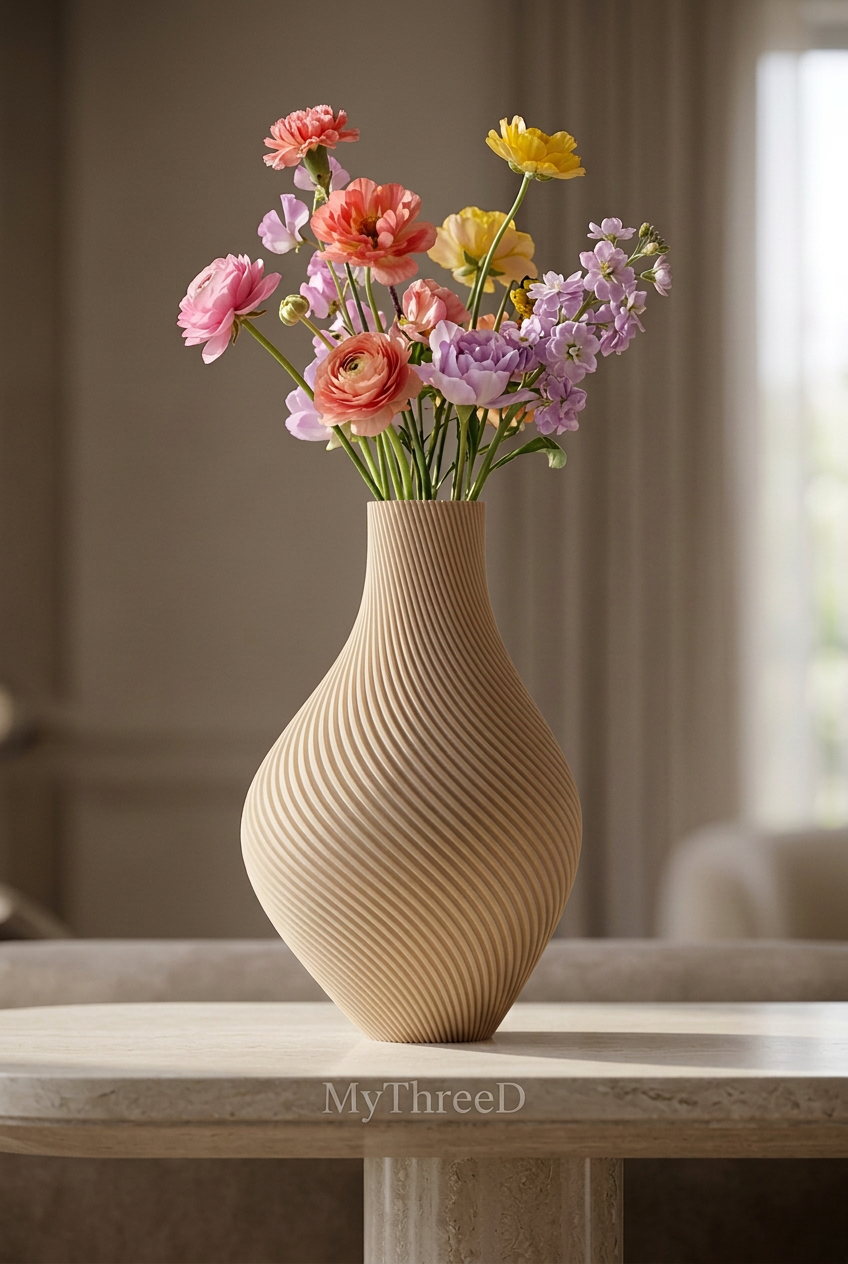 Vaso asimmetrico a coste Beige