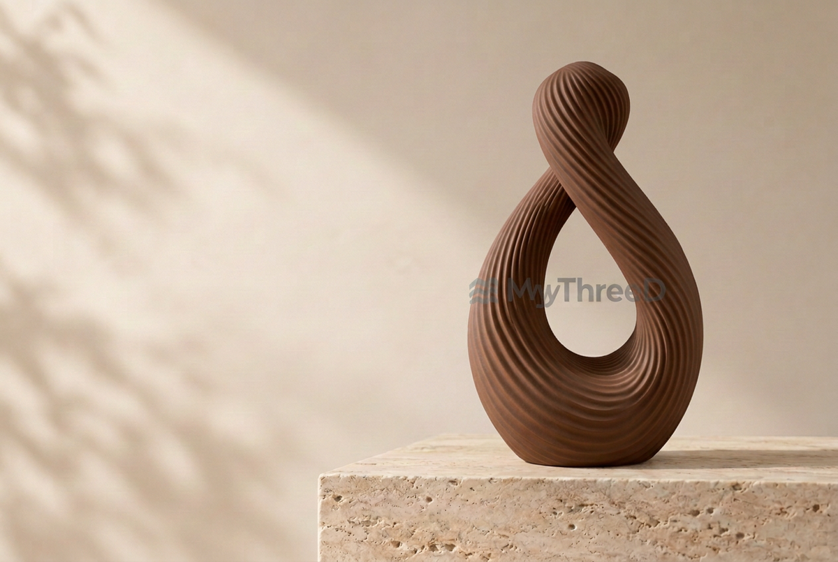 Vaso Loop marrone caldo con filigrana MyThreeD