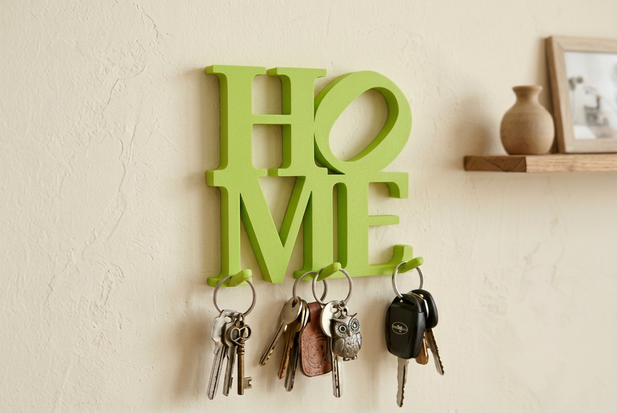 Portachiavi HOME verde acido lime con finitura matte