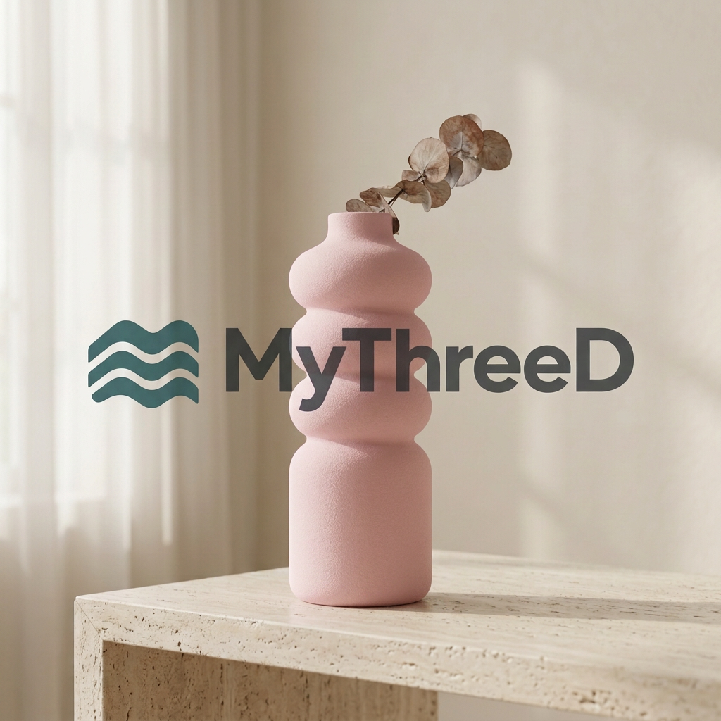 Vaso MyThreeD rosa pastello matte con filigrana