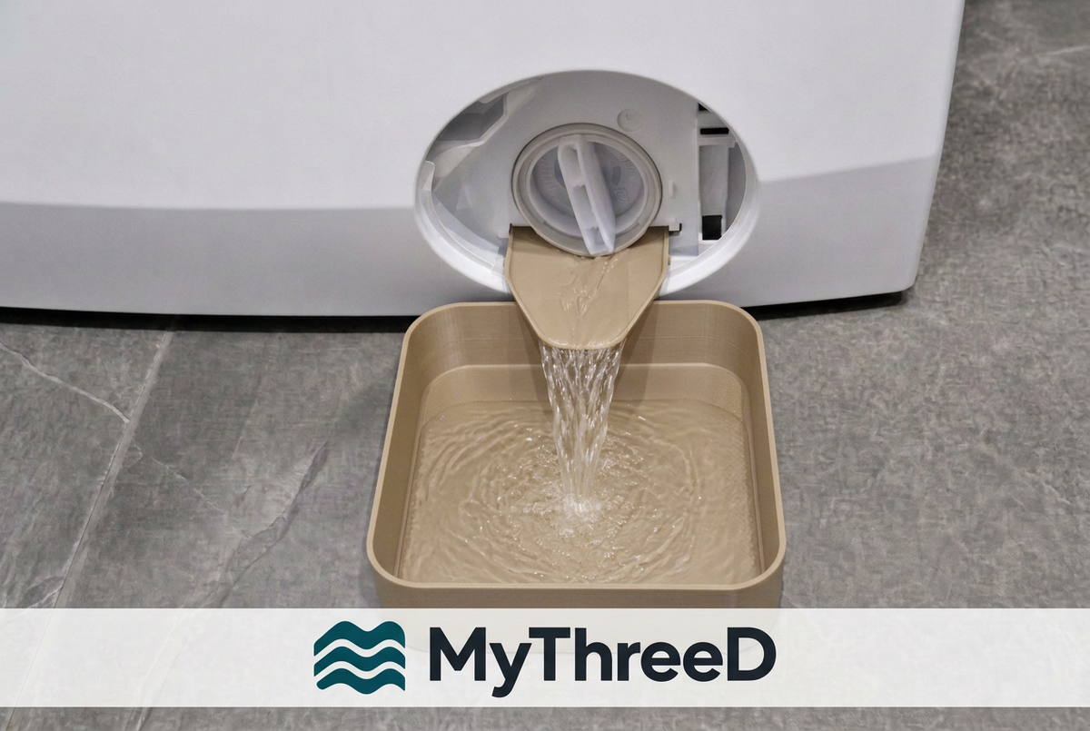 Kit scarico lavatrice beige con logo MyThreeD