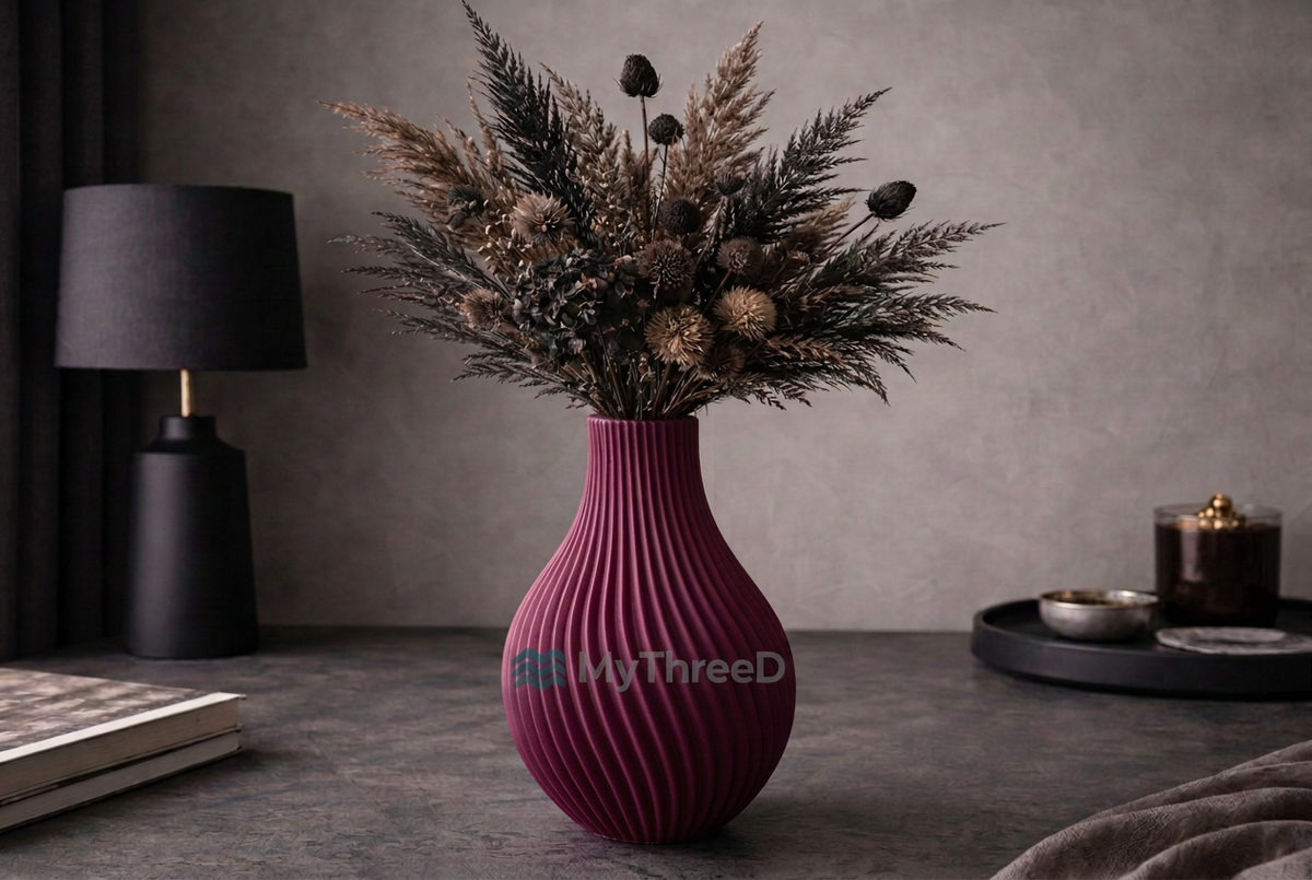 Vaso a spirale magenta con filigrana MyThreeD