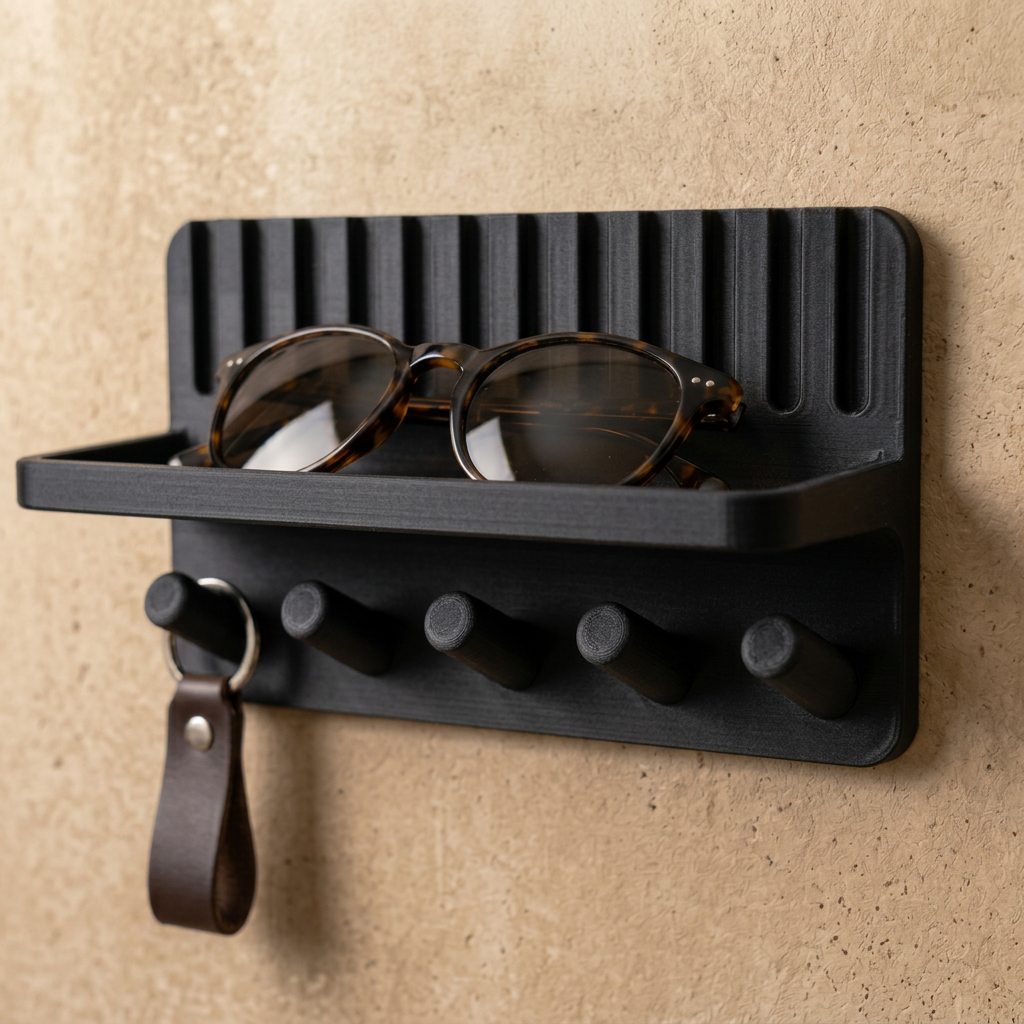 Portachiavi con mensolina nero matte