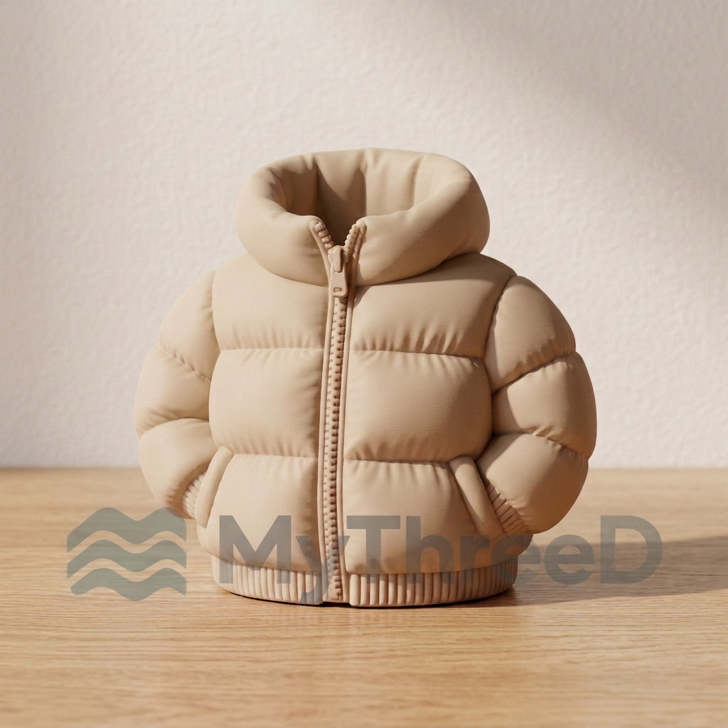 Portapenne piumino beige con filigrana MyThreeD