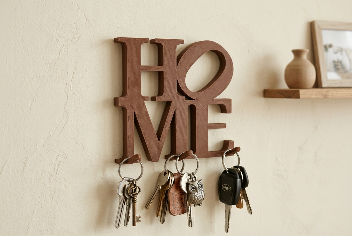 Portachiavi HOME marrone caldo