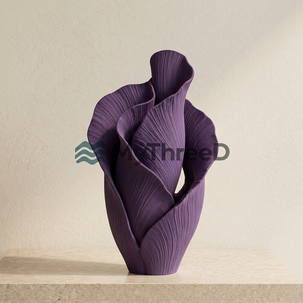 Vaso PETALI viola opaco con filigrana MyThreeD