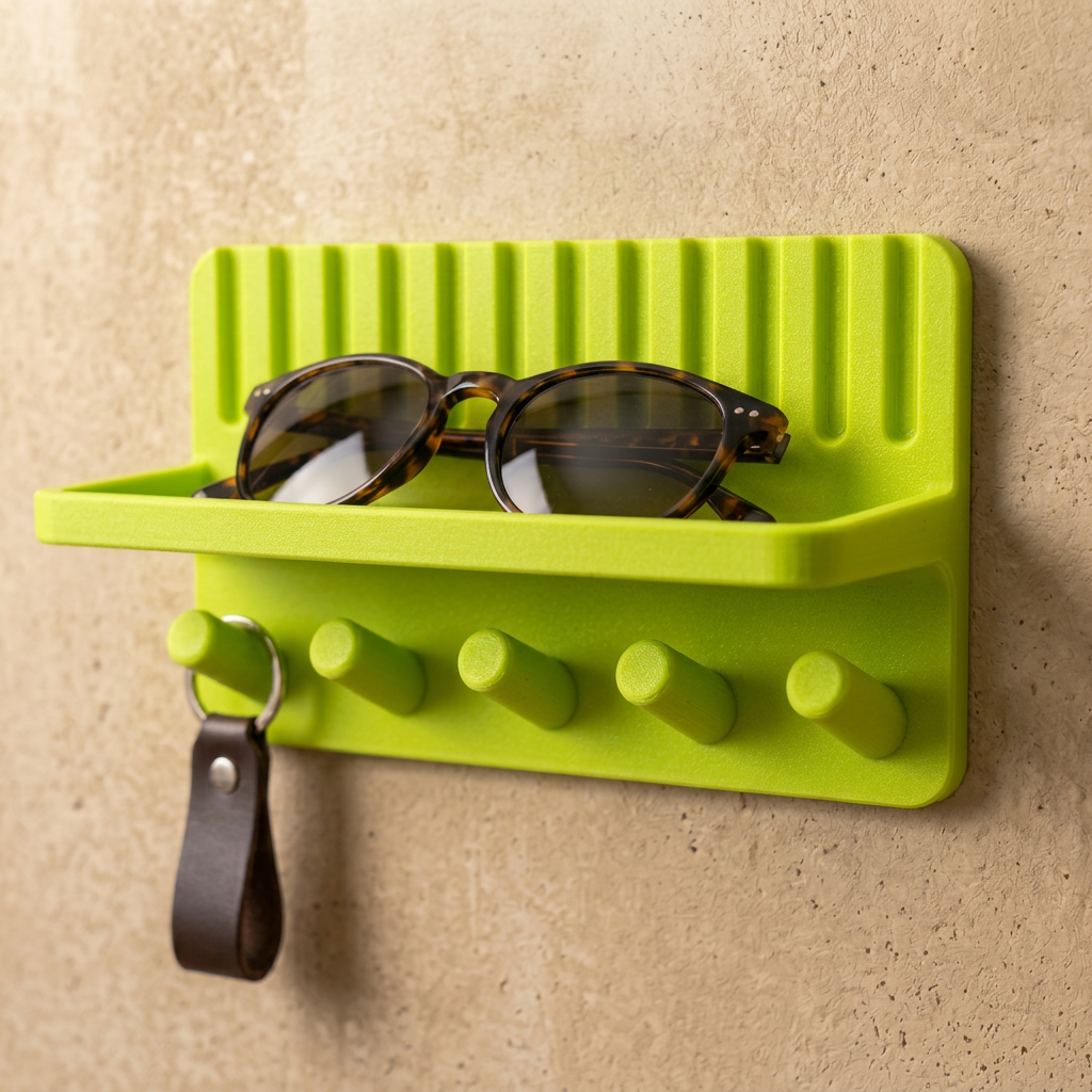 Portachiavi con mensolina verde acido lime