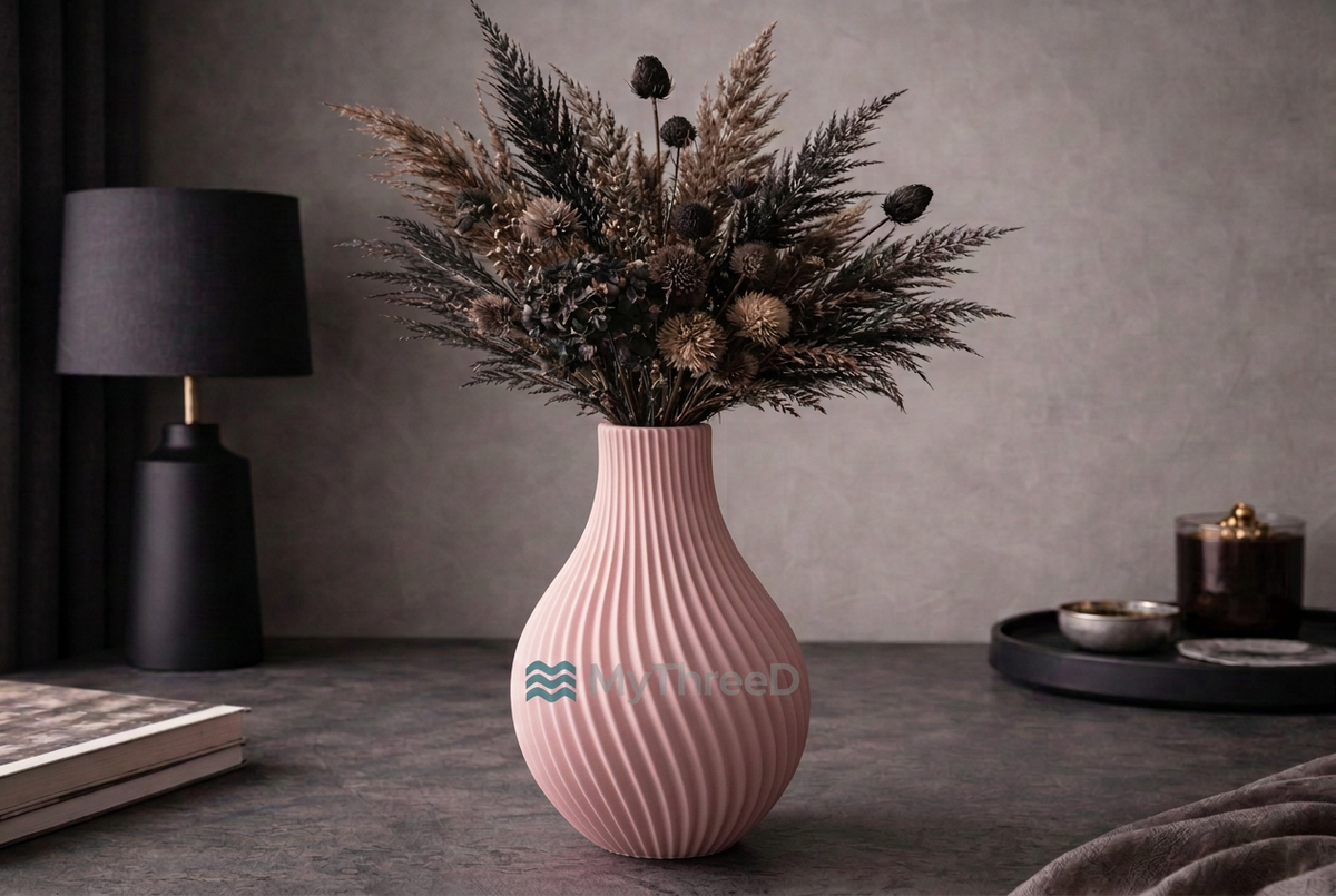 Vaso a spirale rosa pastello con filigrana MyThreeD