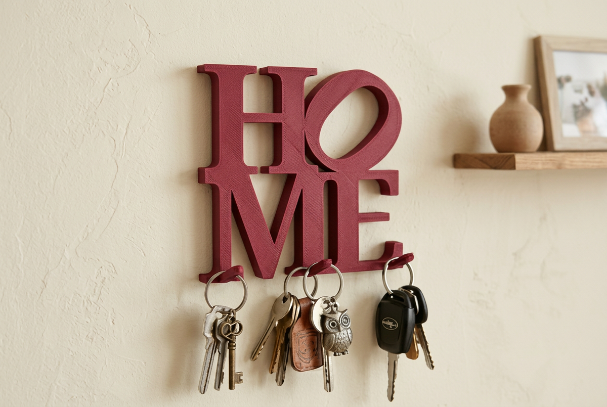 Portachiavi HOME rosso rubino