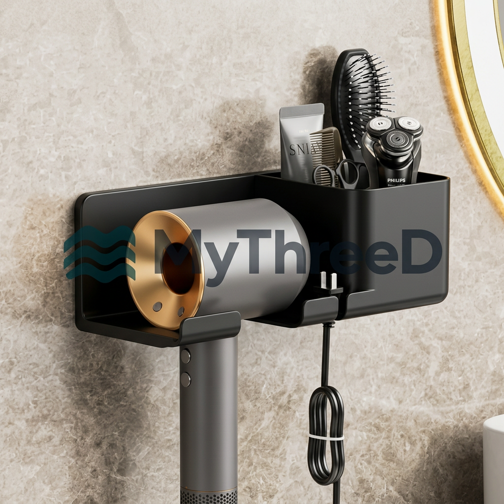 Supporto da parete per Dyson Supersonic nero, MyThreeD