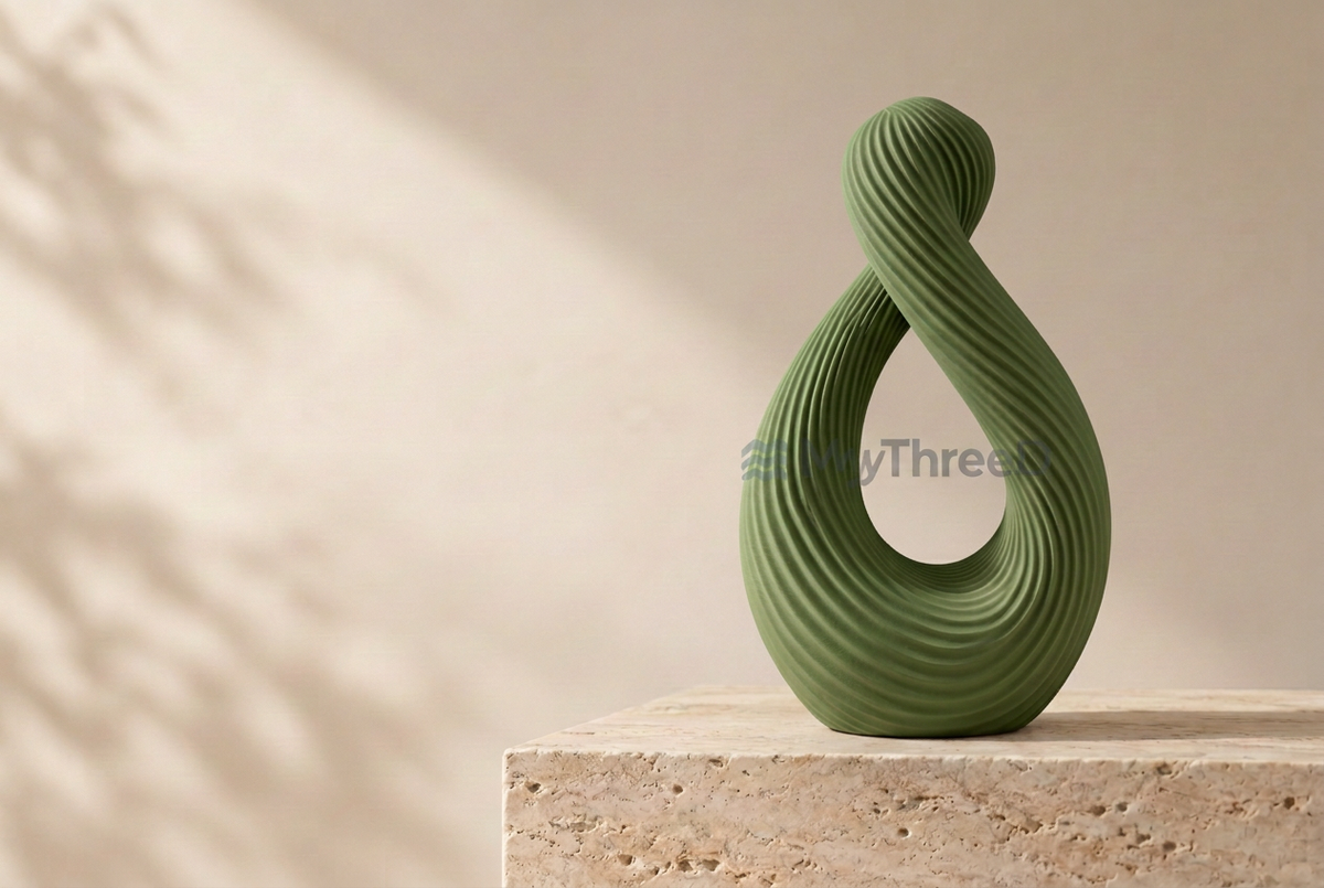 Vaso Loop verde con filigrana MyThreeD