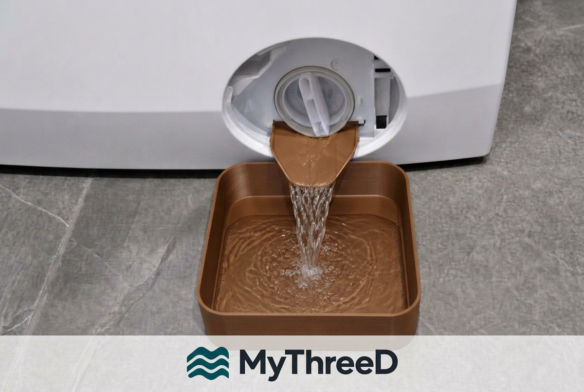 Kit scarico lavatrice marrone caldo con logo MyThreeD