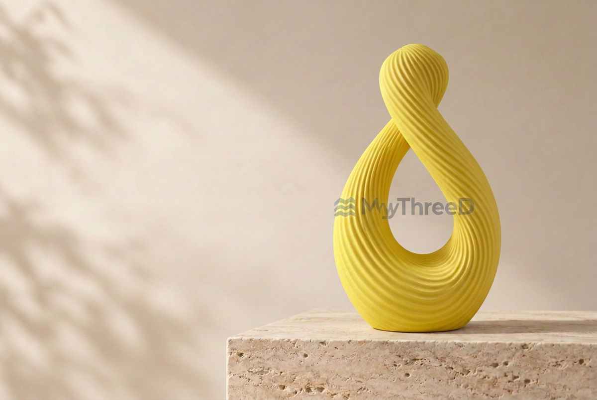 Vaso Loop giallo acceso con filigrana MyThreeD