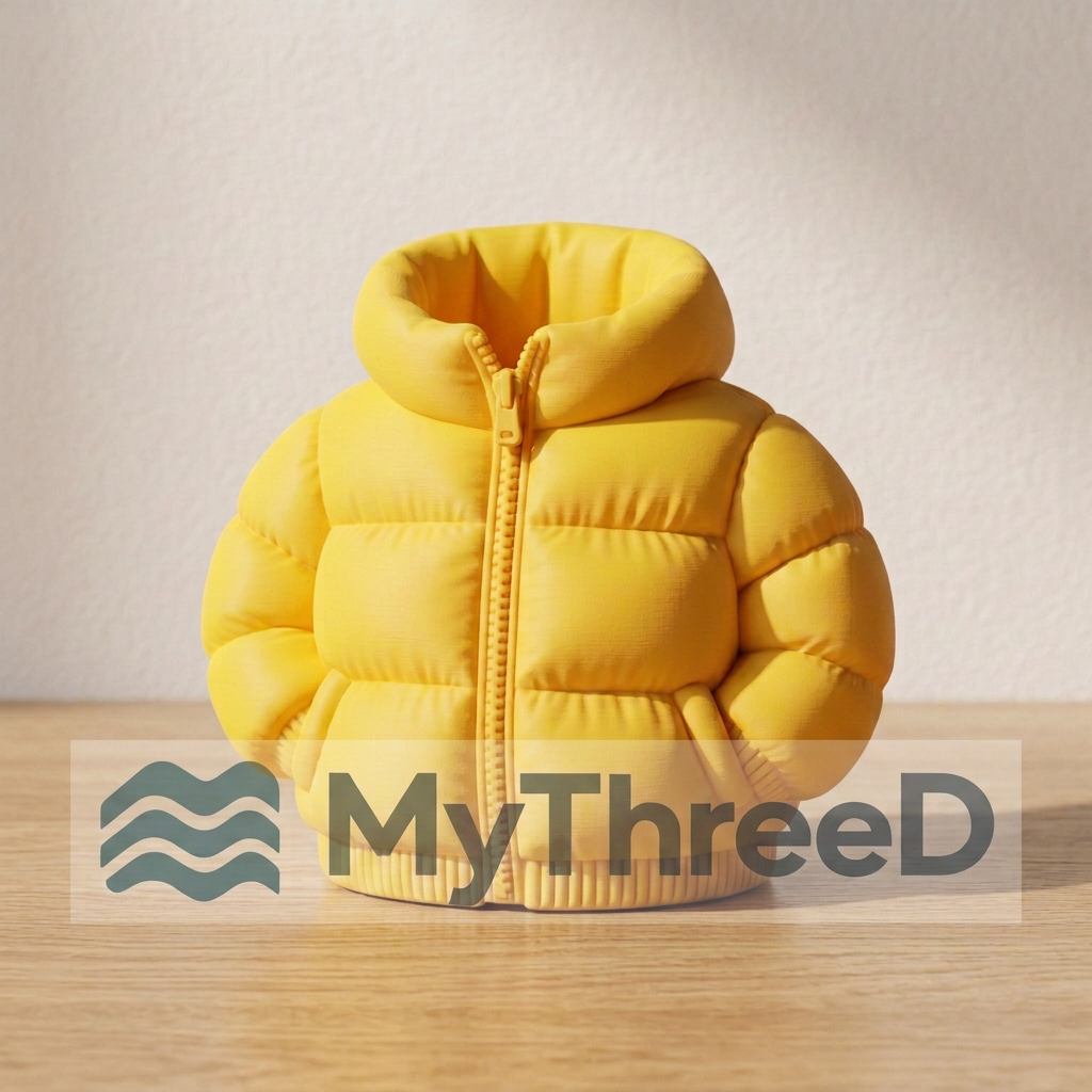 Portapenne piumino giallo acceso con filigrana MyThreeD