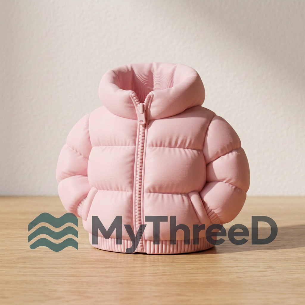 Portapenne piumino rosa con filigrana MyThreeD