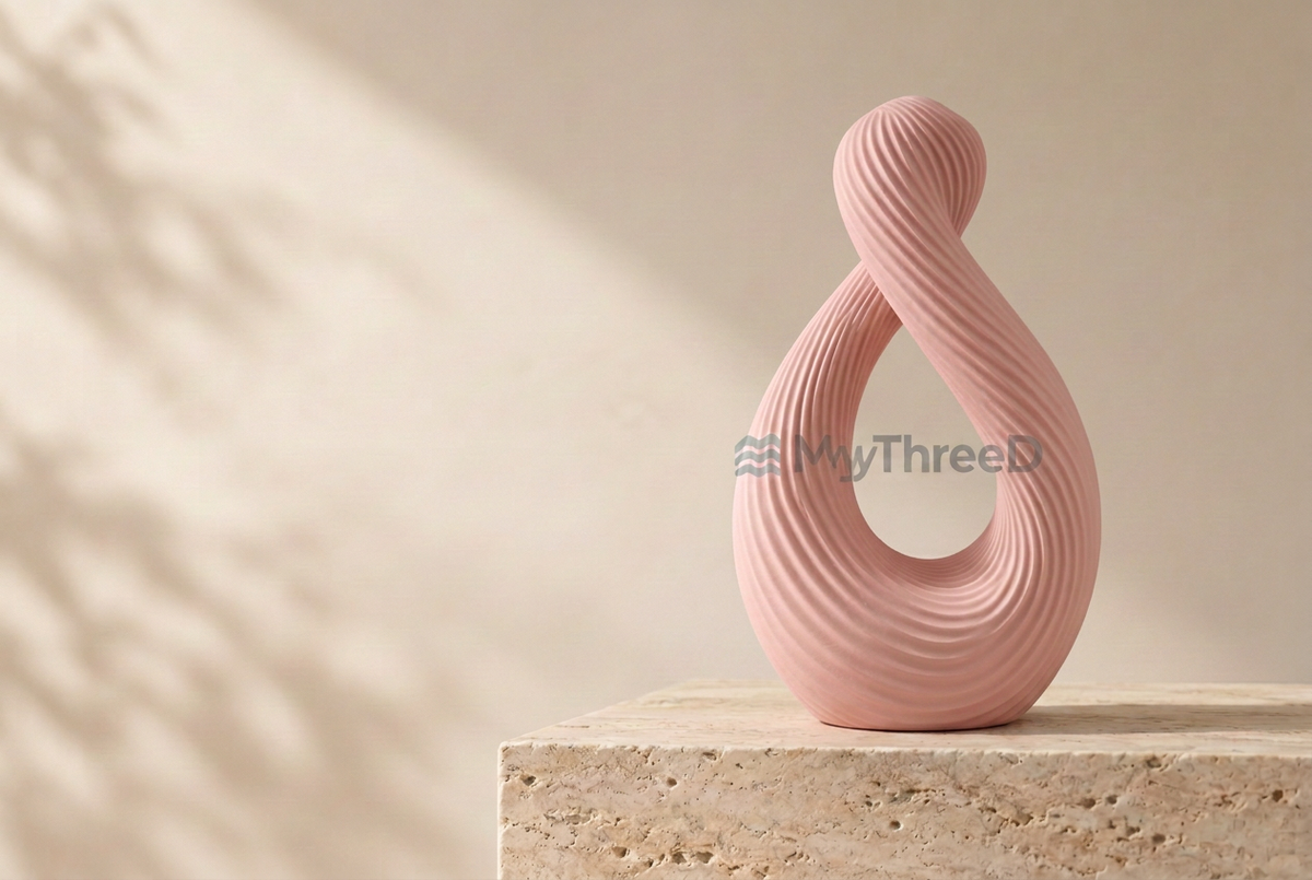 Vaso Loop rosa pastello con filigrana MyThreeD