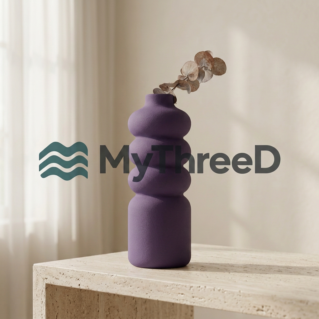 Vaso MyThreeD viola matte con filigrana